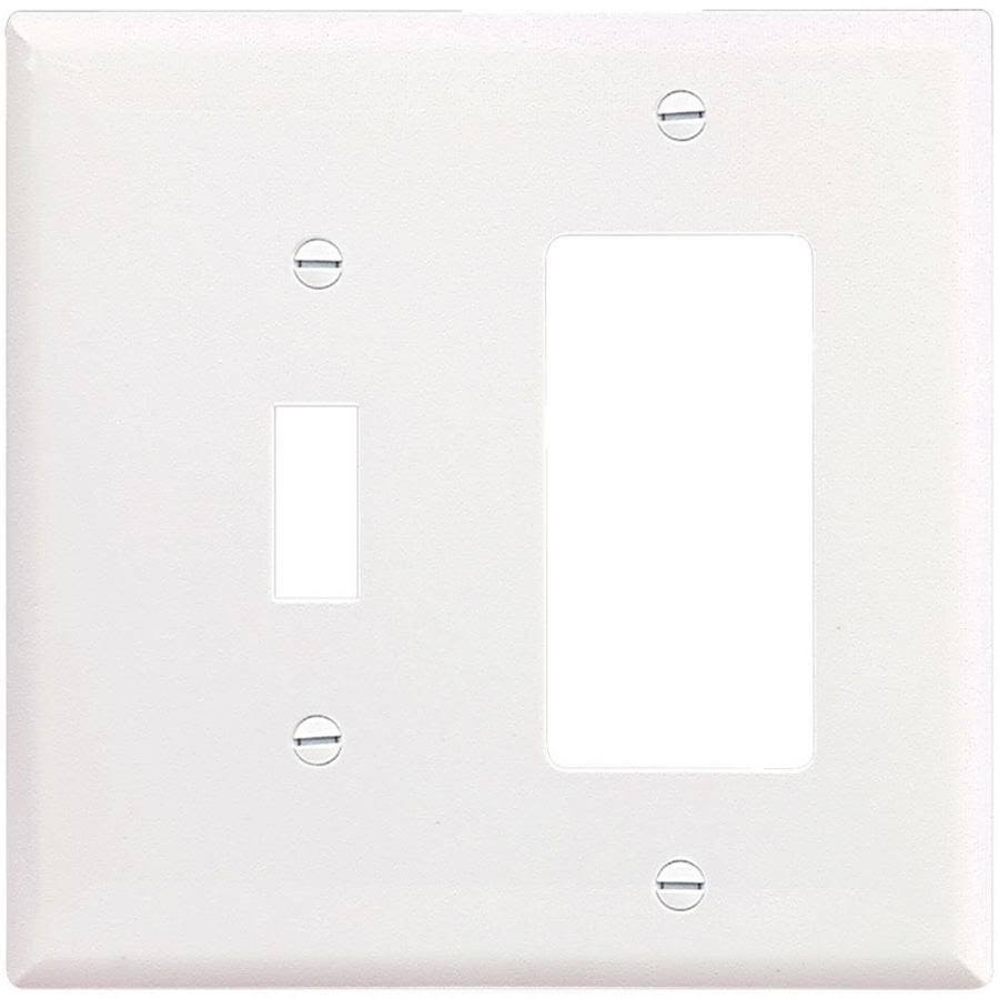 Eaton 2-Gang Midsize Toggle/Decorator Wall Plate, White | PJ126W-F-LW