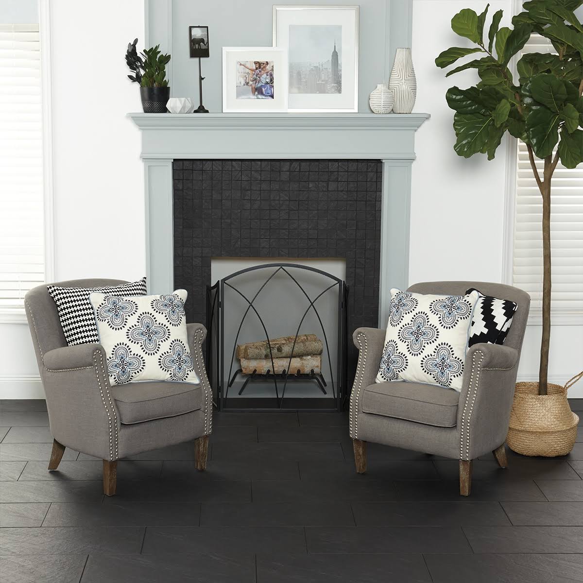 American Olean Carbon Mist Slate 12-in x 24-in Glazed Porcelain Stone Look Floor and Wall Tile (1.95-sq. ft/ Piece)