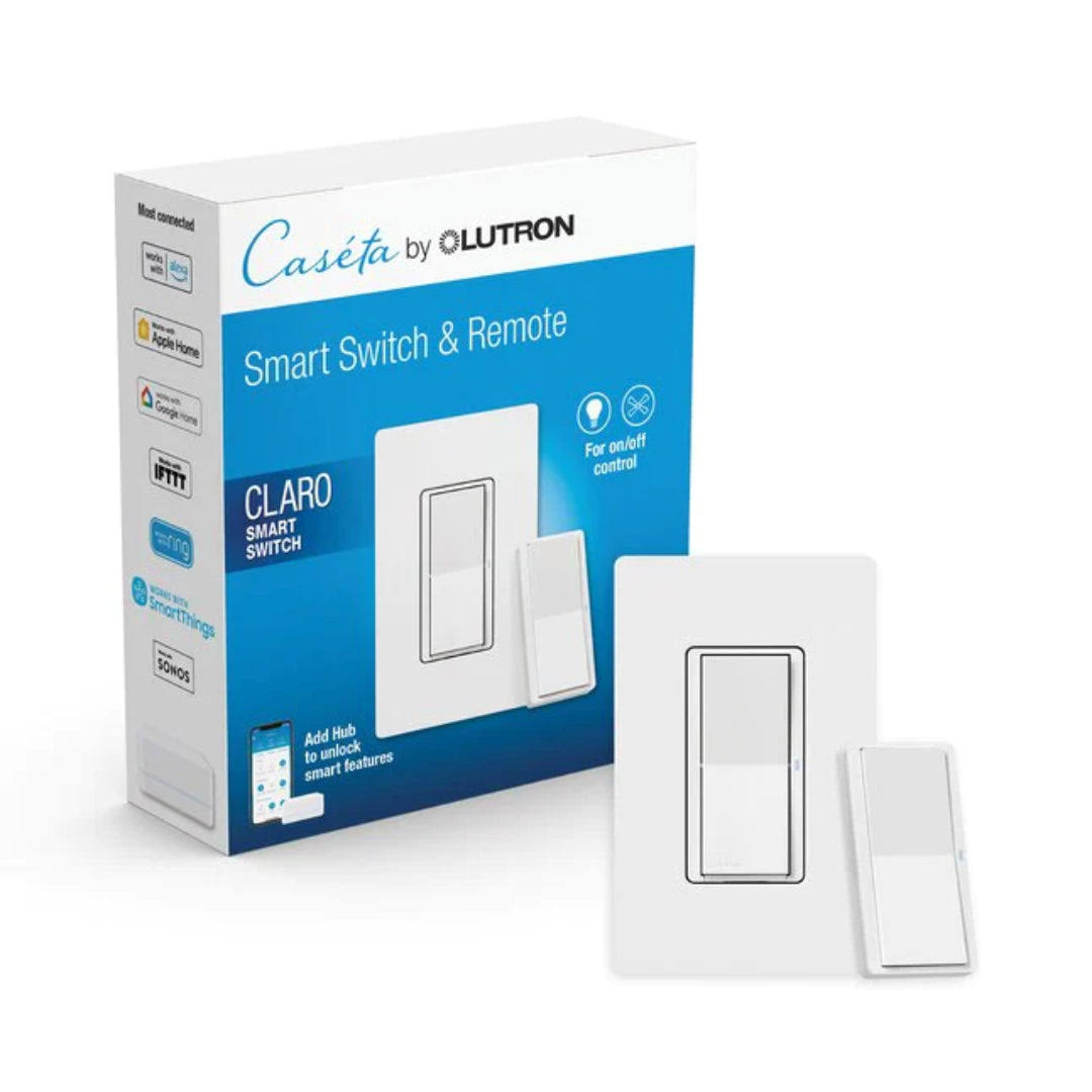 Lutron Claro Smart Switch 3-Way Kit with Pico Paddle Remote | DVRF-PKG1S-WH | White
