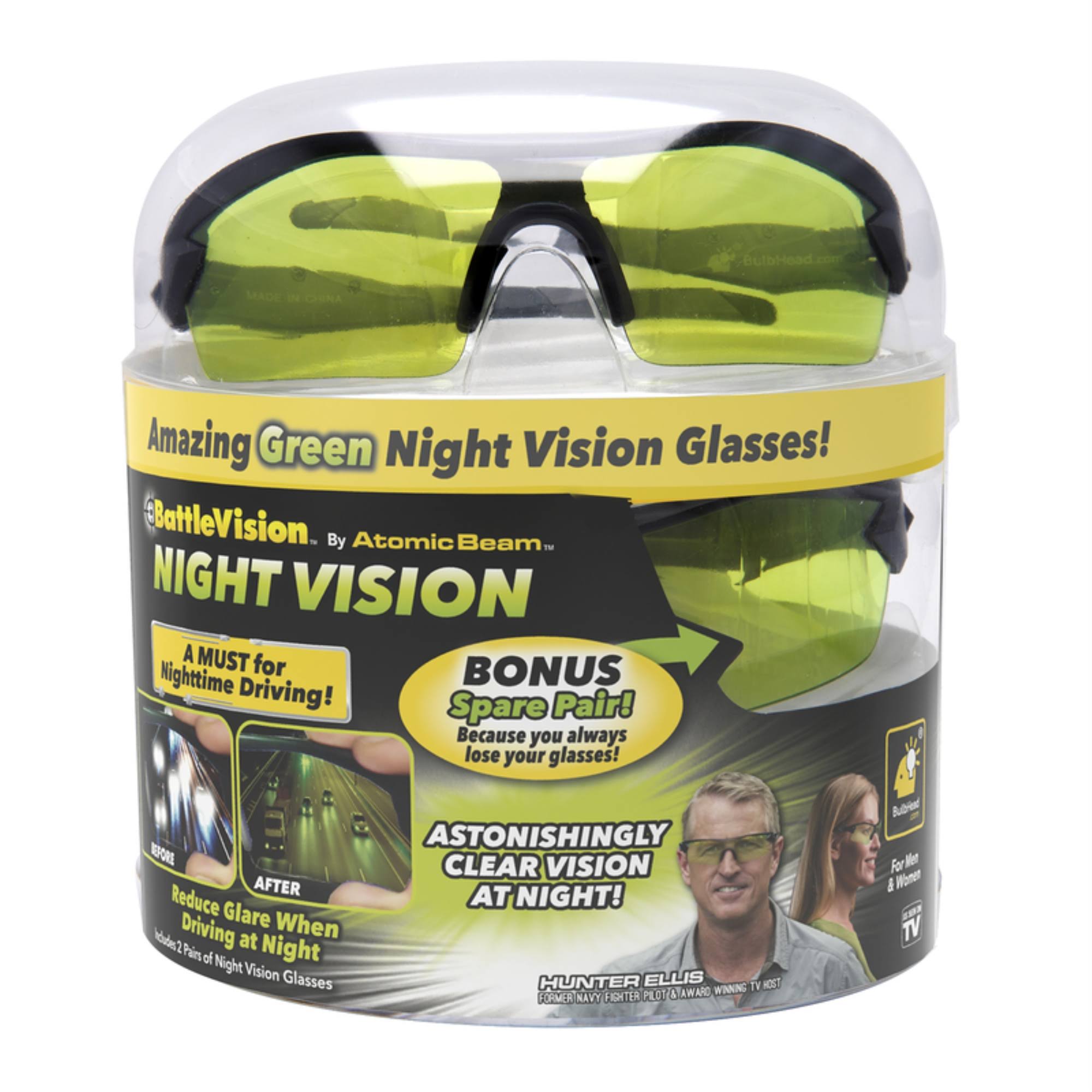 Bulbhead Night Vision Glasses Ylw