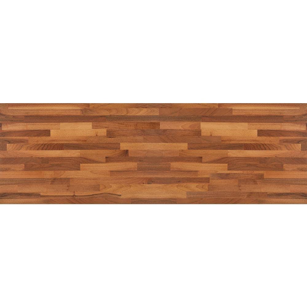 Hampton Bay 6 ft. L x 25 in. D Finished Engineered Walnut Butcher Block Countertop, Brown