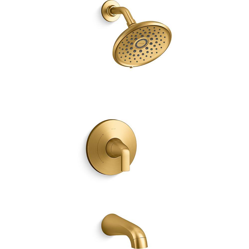 Kohler K-R26929-4G Cursiva Rite-Temp Bath and Shower Trim Set- Vibrant Brushed Moderne Brass