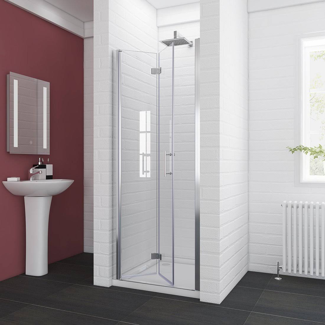 Sunny Shower Frameless Bi-Fold Shower Door 30