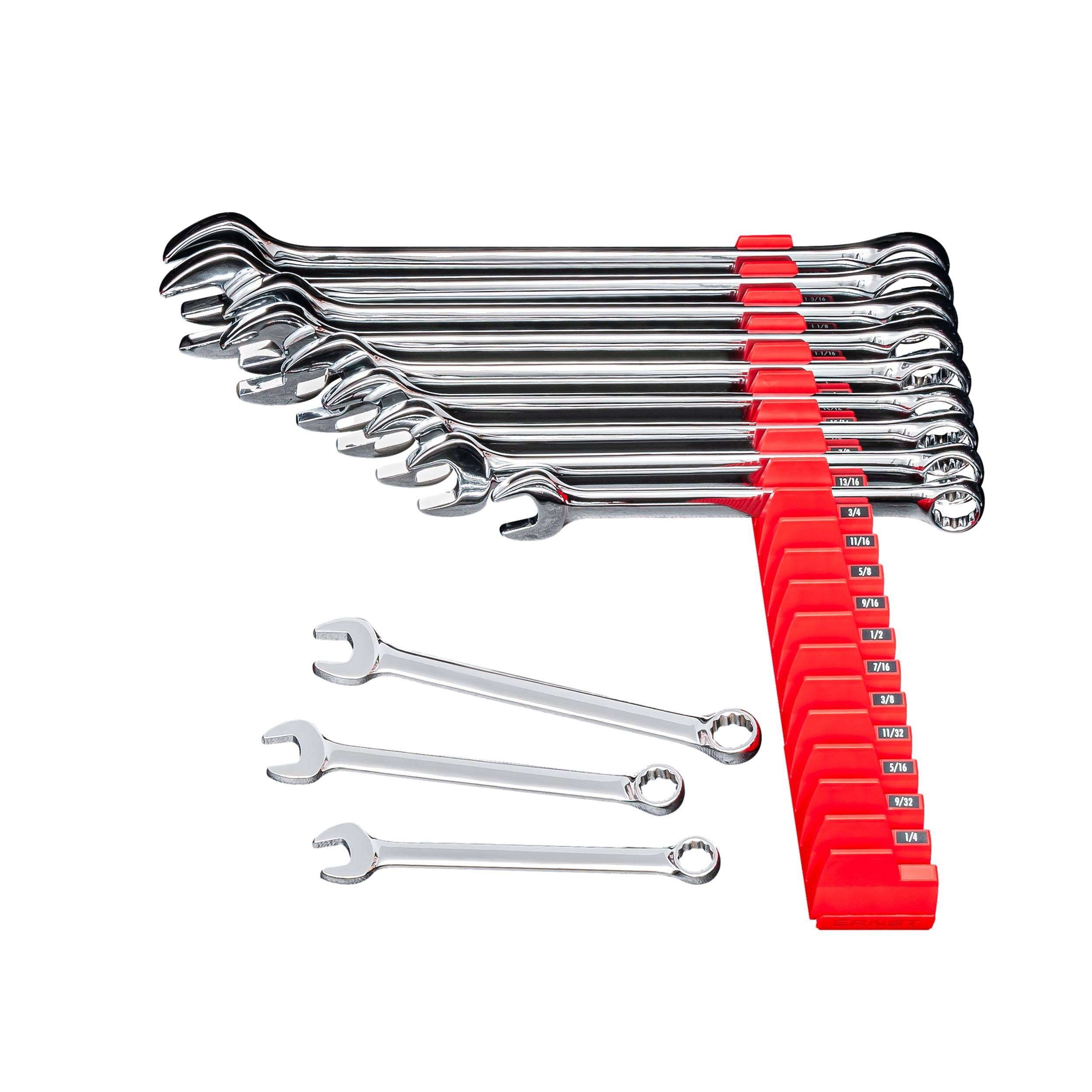 Ernst Manufacturing 5403M Magnetic Wrench Pro- Modular Wrench Storage for 20 Wrenches- Red