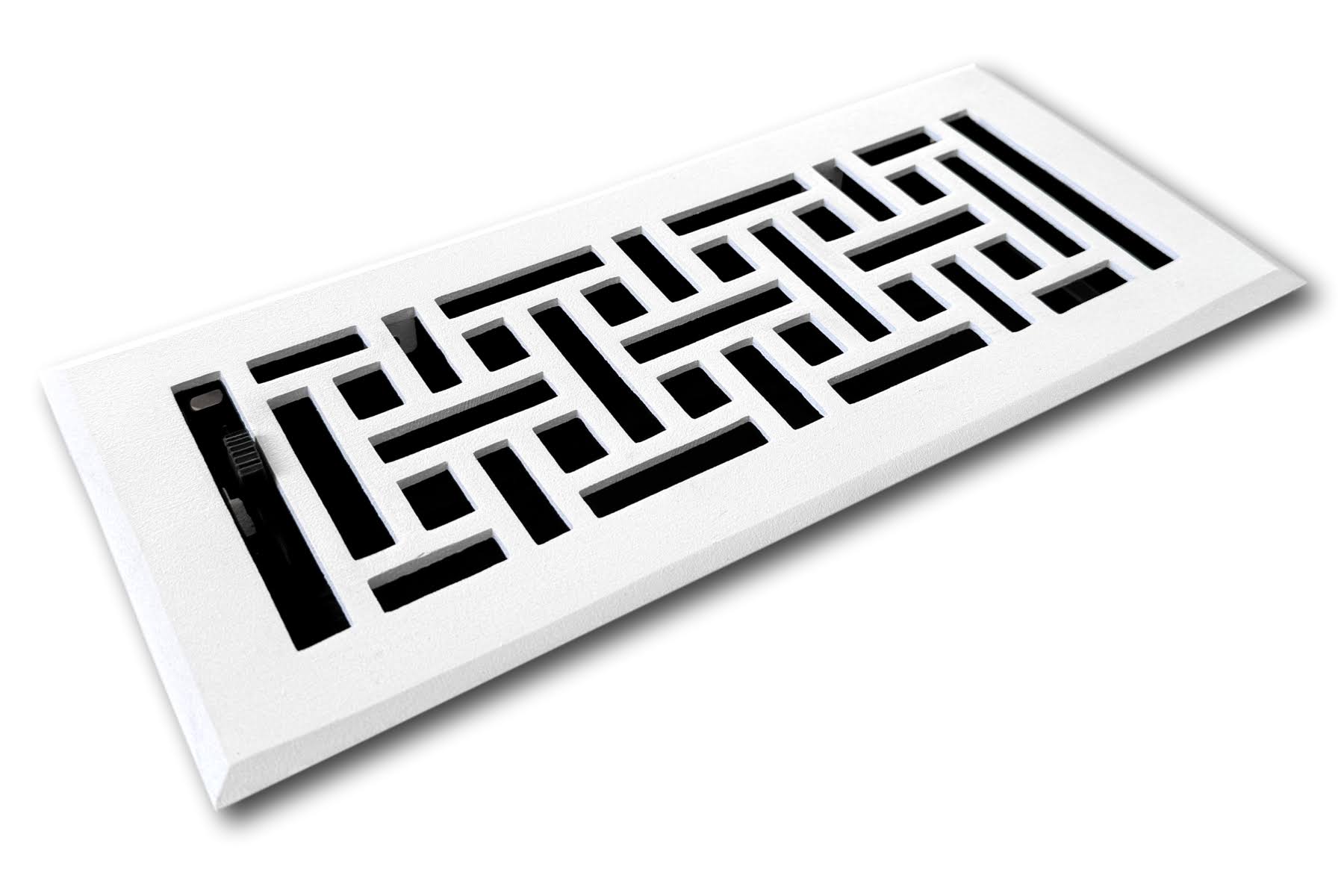 4 x 14 Cast Aluminum Arts & Crafts Vent Cover- White (Overall: 5.25 x 15.5)