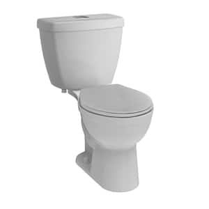 Glacier Bay 2-Piece 1.0 Gpf/1.28 GPF High Efficiency Dual Flush Elongated Toilet in Biscuit, Seat Included