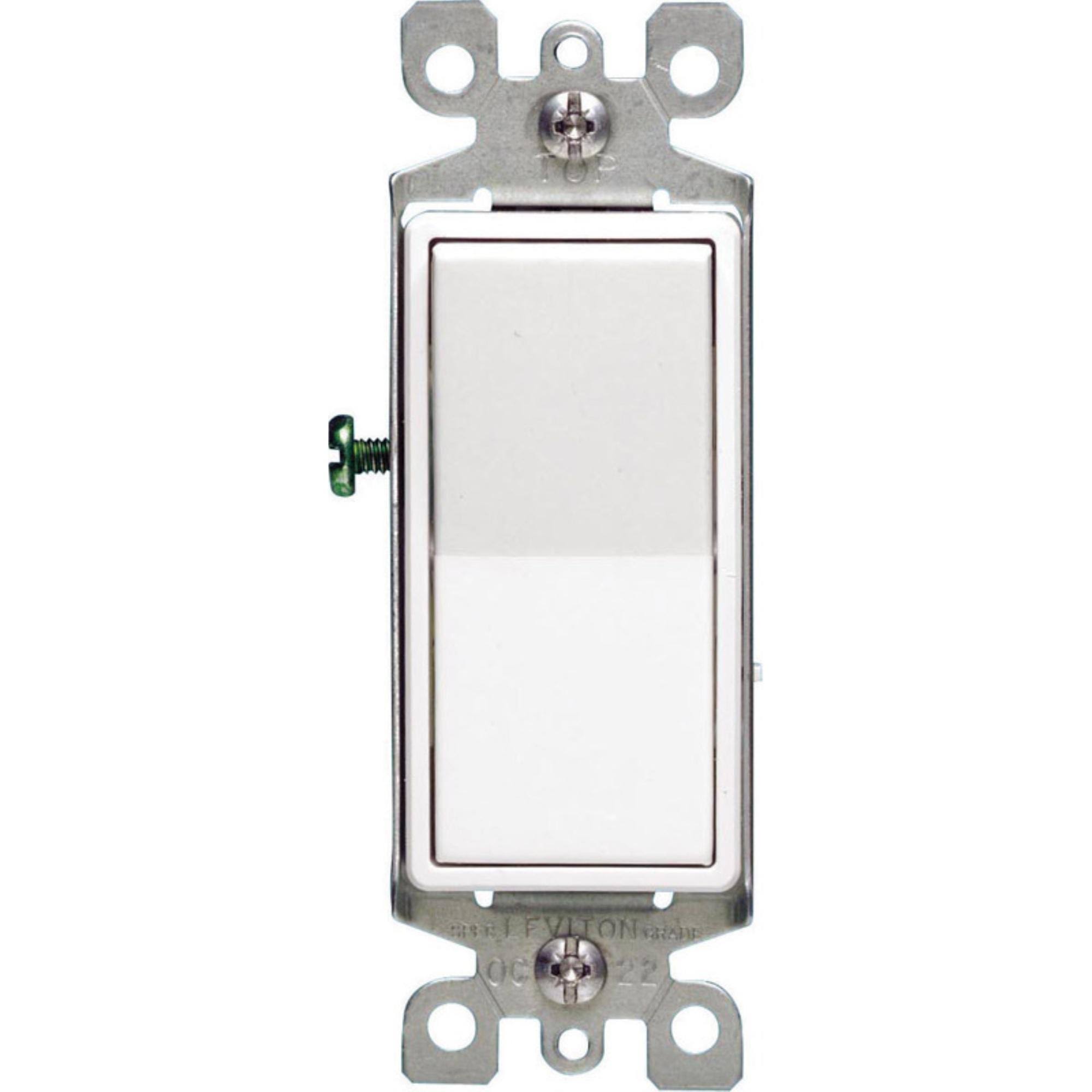 Leviton Decora Rocker Single Pole Switch, White