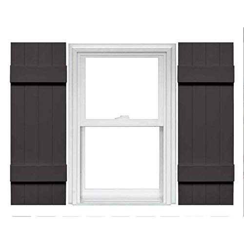 Mid America 4 Board and Batten Joined Vinyl Shutters (1 Pair)- 14 x 35 018 Tuxedo Gray
