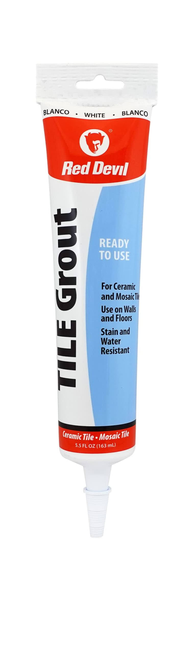 Red Devil 0425 Pre Mixed Tile Grout Squeeze Tube, 5.5 oz, White