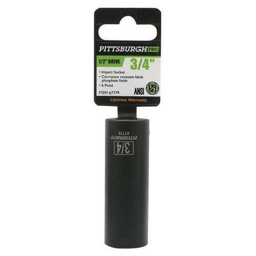 Pittsburgh 1/2 in. Drive 3/4 in. Deep Impact Socket
