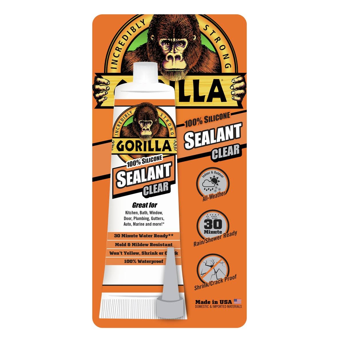 Gorilla Silicone Sealant Clear 2.8oz.