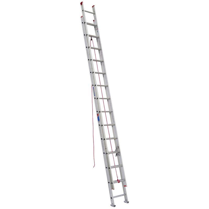 WERNER D1128-2 Extension Ladder, 27 ft H Reach, 200 lb, Aluminum