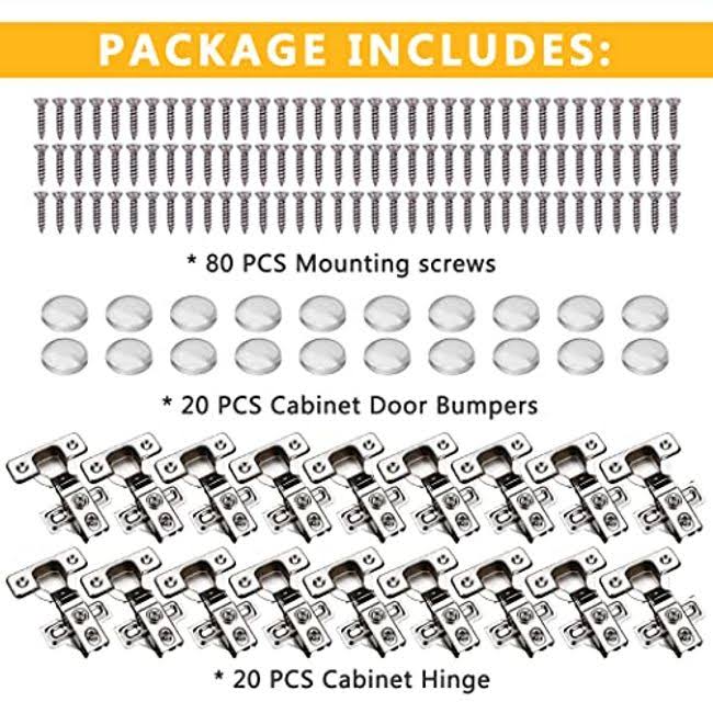 KONIGEEHRE 20 Pack Soft Close Cabinet Door Hinges for 1/2
