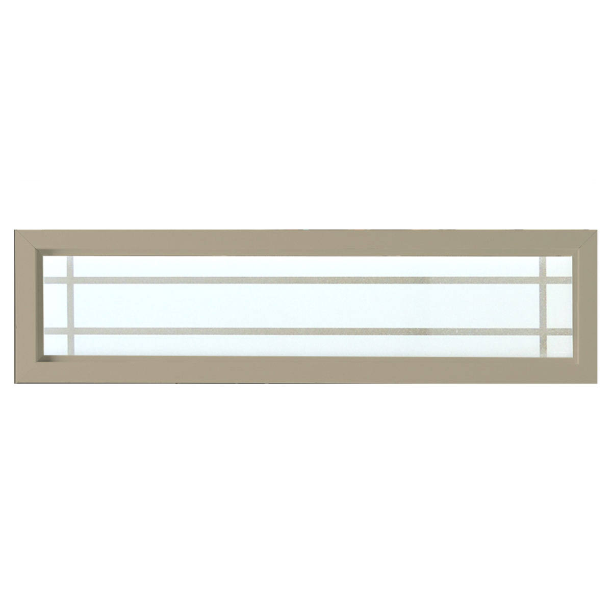 Hy-Lite 47.5 in. x 11.5 in. Prairie Decorative Glass Picture Vinyl Window- Tan