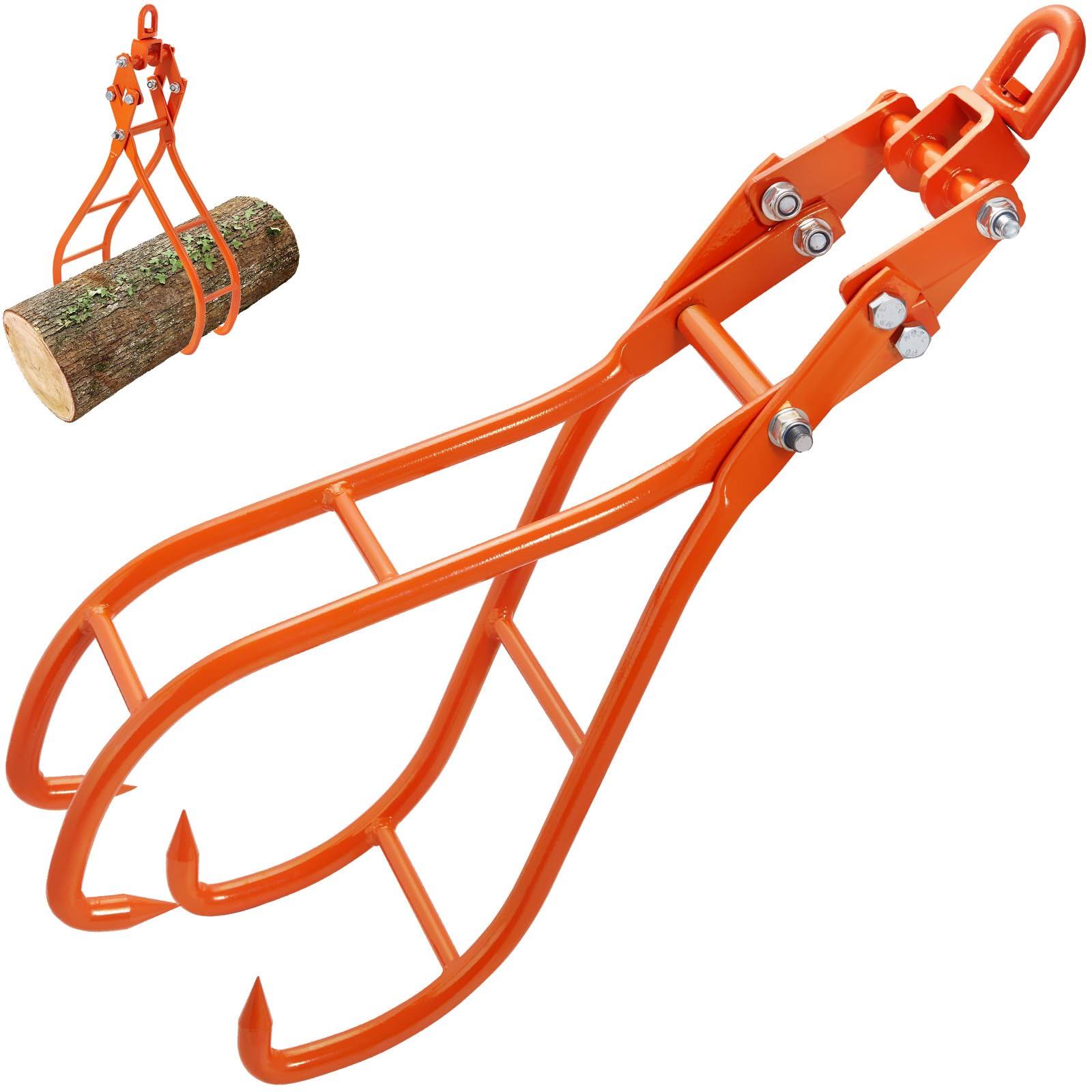 VEVOR Timber Claw Hook, 36 inch 4 Claw Log Grapple for Logging Tongs, Swivel Steel Log Lifting Tongs, Eagle Claws Design with 3307 lbs/1500 kg