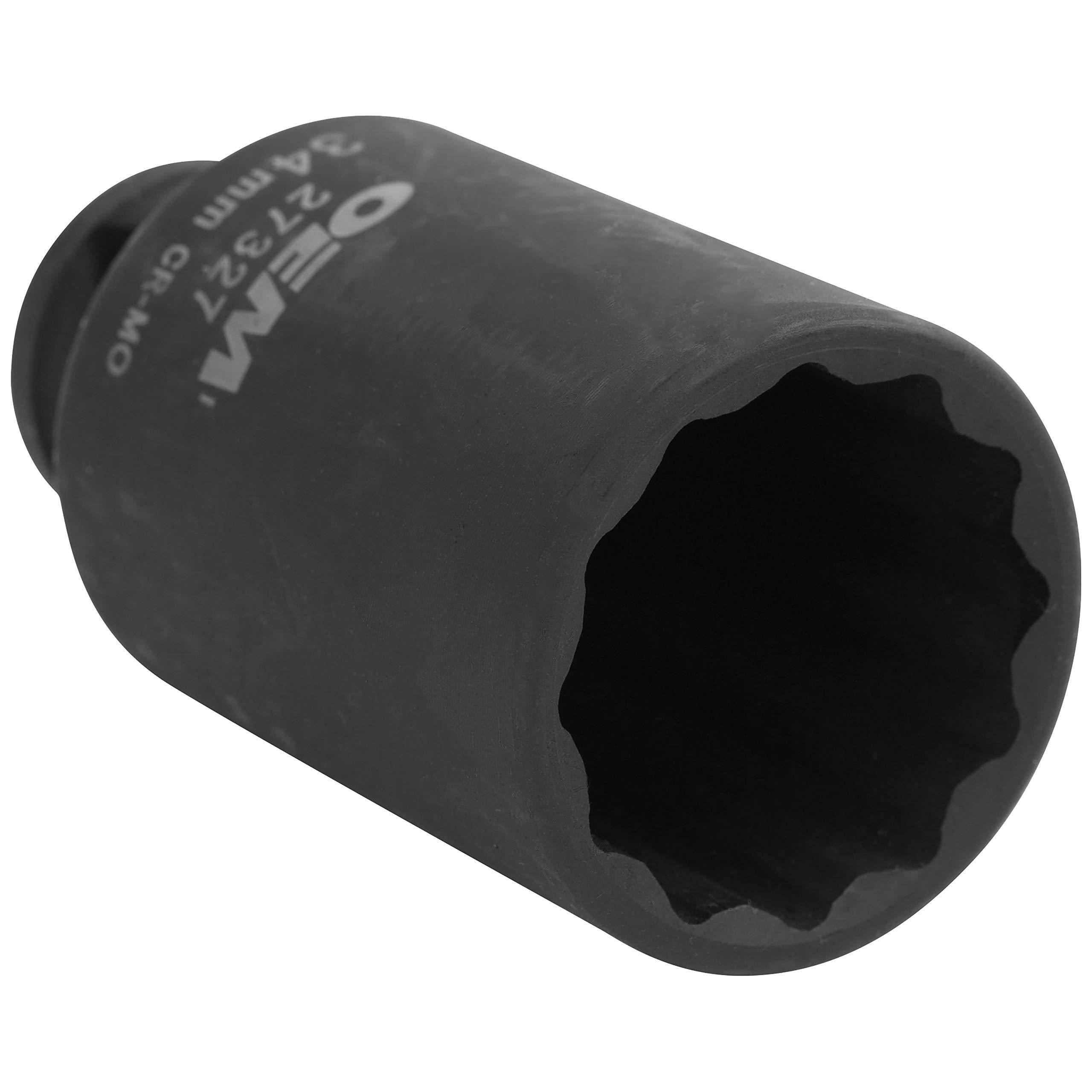 OEMTOOLS 27327 12 Pt. Axle Nut Socket 34 mm