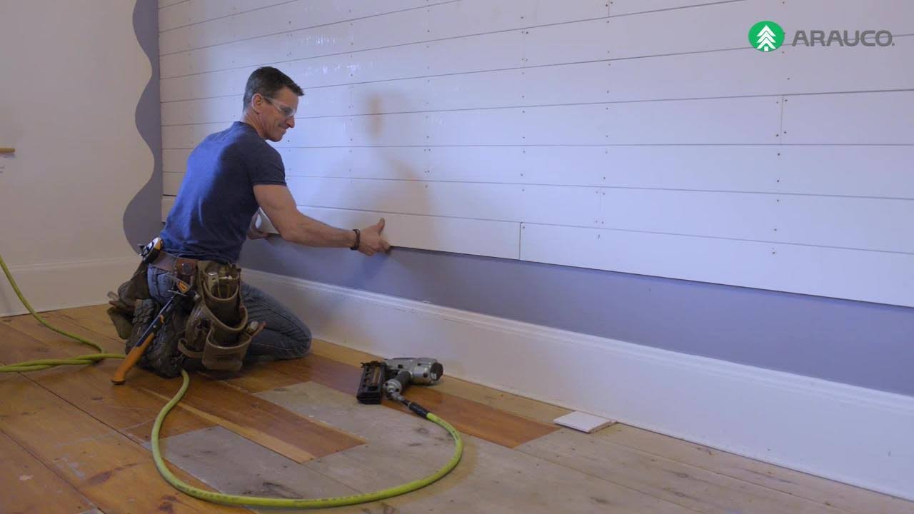 Arauco 9/16 in. x 5-1/4 in. x 8 ft. Primed Pine Nickel Gap Ship Lap Board (6-Pieces per Box)