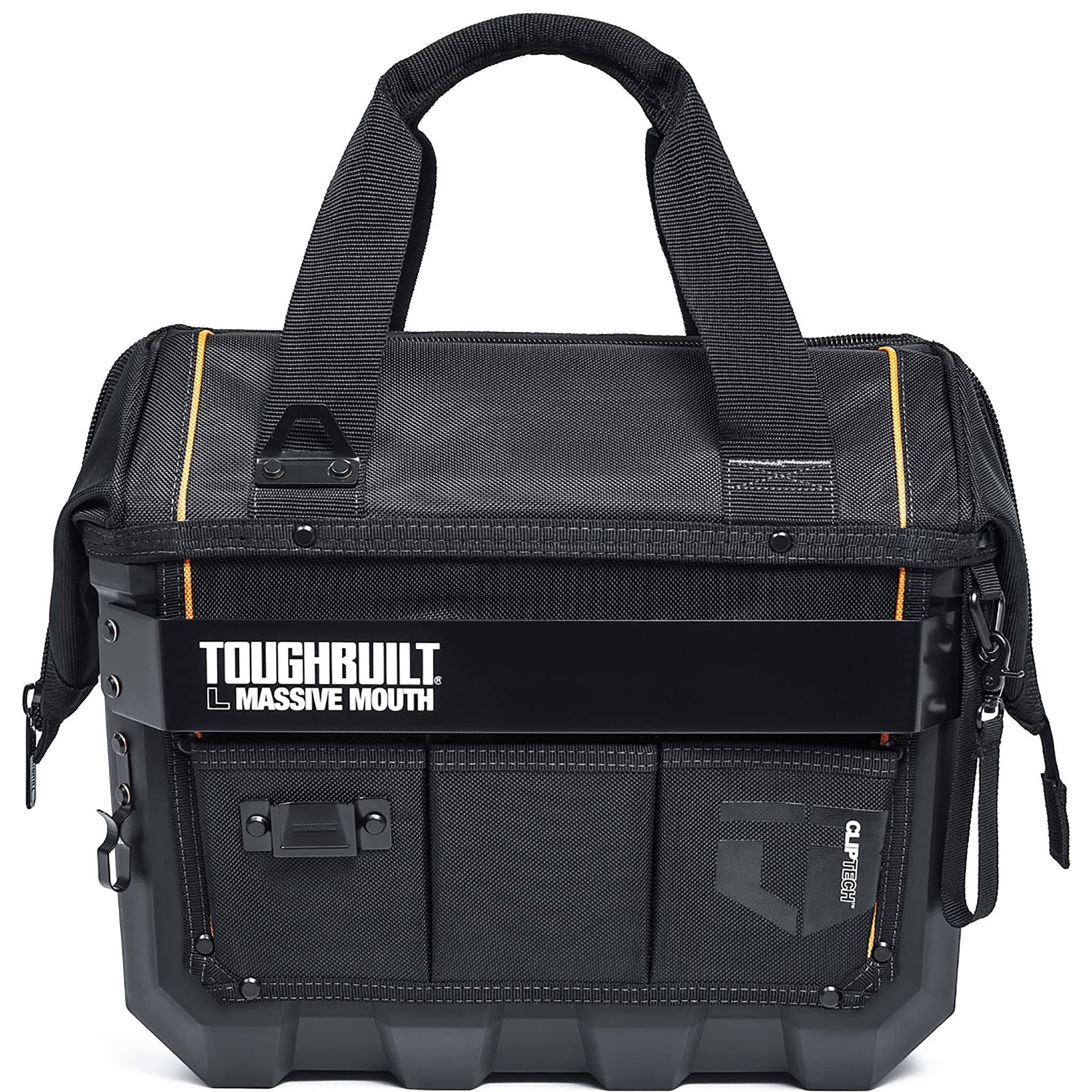 Toughbuilt Hard Bottom Large Black Polyester 16-in Tool Bag