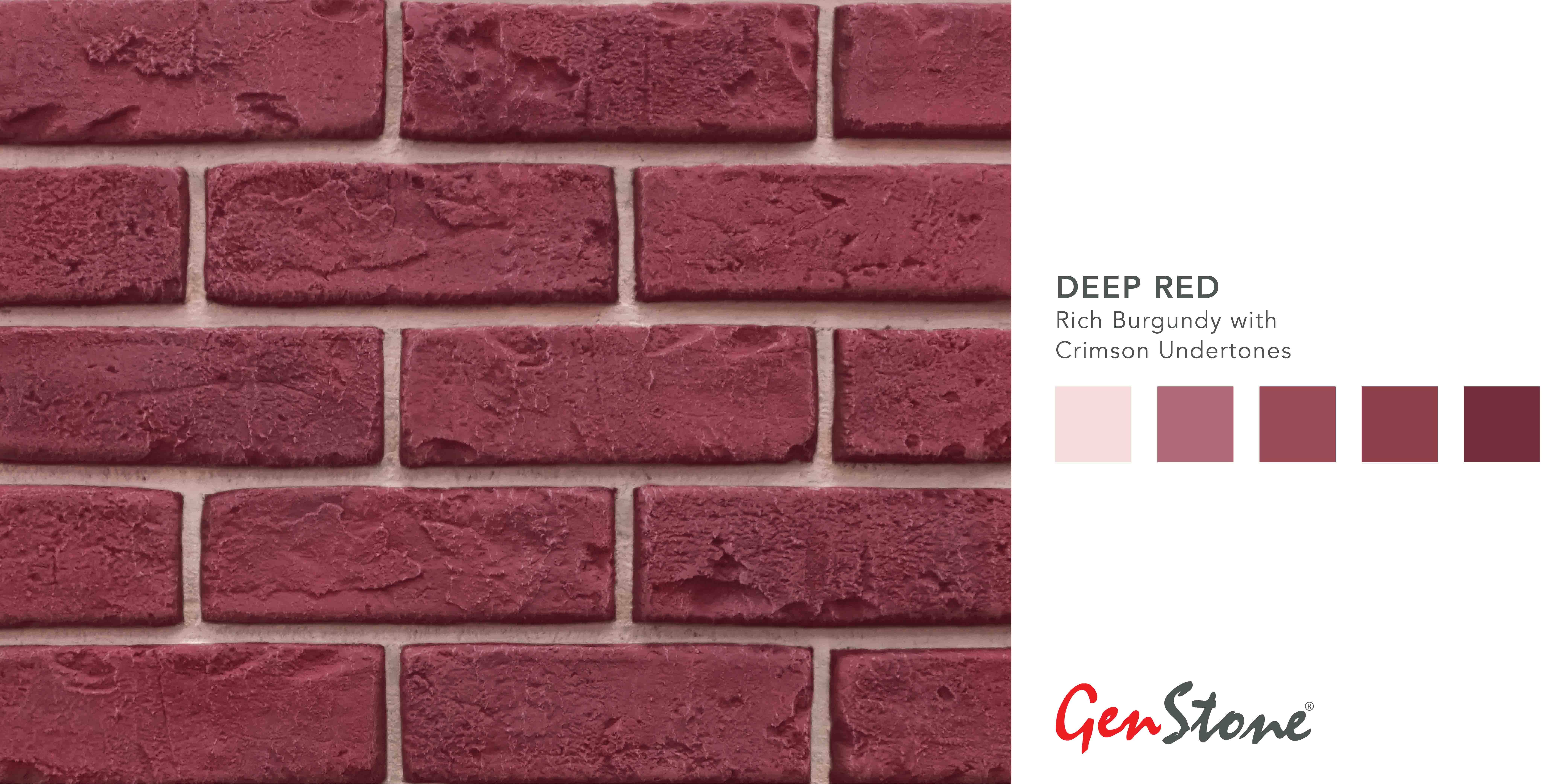 GenStone Faux Brick Half Panel- Deep Red EARQP