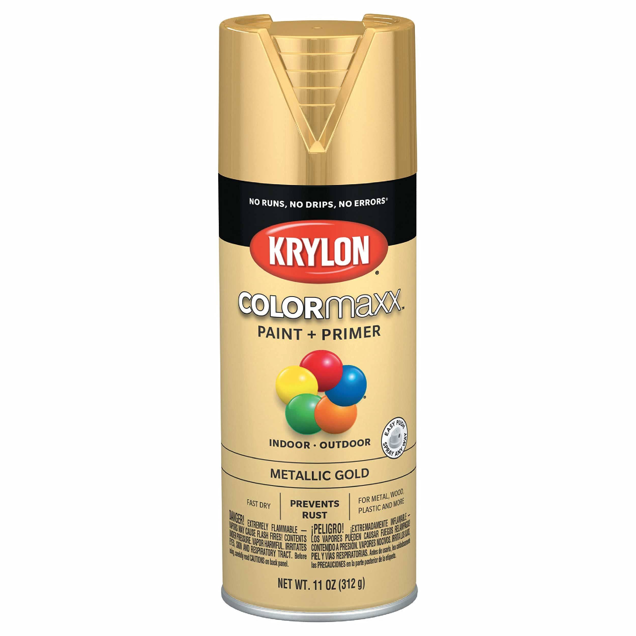 Krylon K05588007 COLORmaxx Spray Paint Metallic Gold 12 Ounce