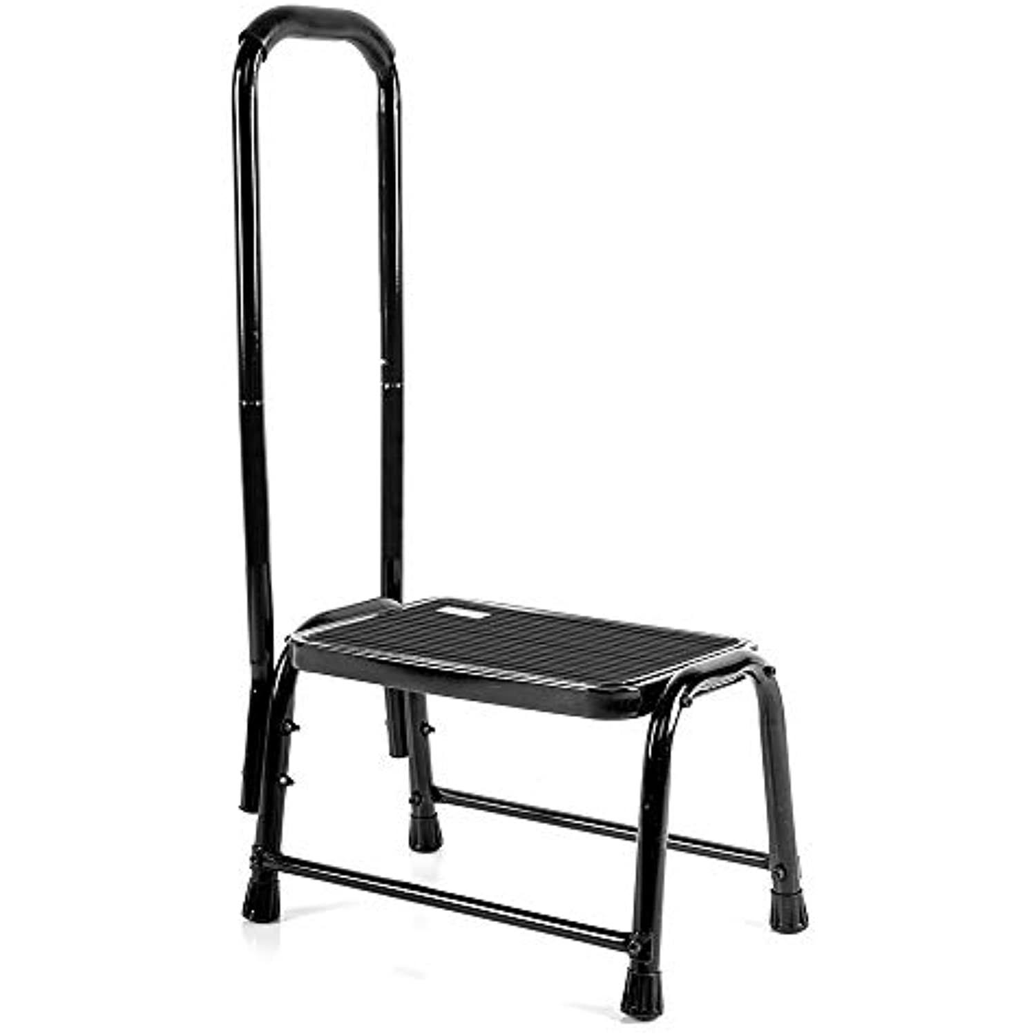 Leekpai Step Stool with Handle for Adults,Seniors Heavy Duty Holds 330 lbs.Stepping Stool for Elderly Adults, Attractive Black for Kitchen