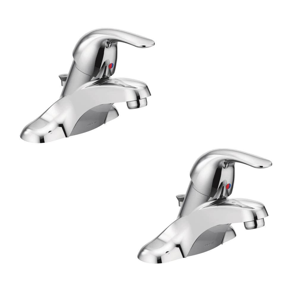 Moen Adler 4 in. Centerset Single-Handle Bathroom Faucet in Chrome (2-Pack)