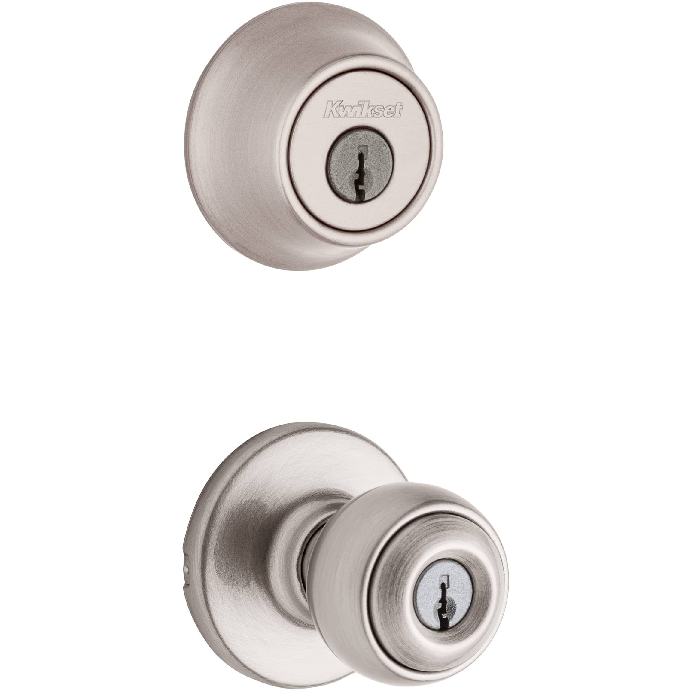 Kwikset Polo Keyed Entry and Single Cylinder Deadbolt Satin Nickel