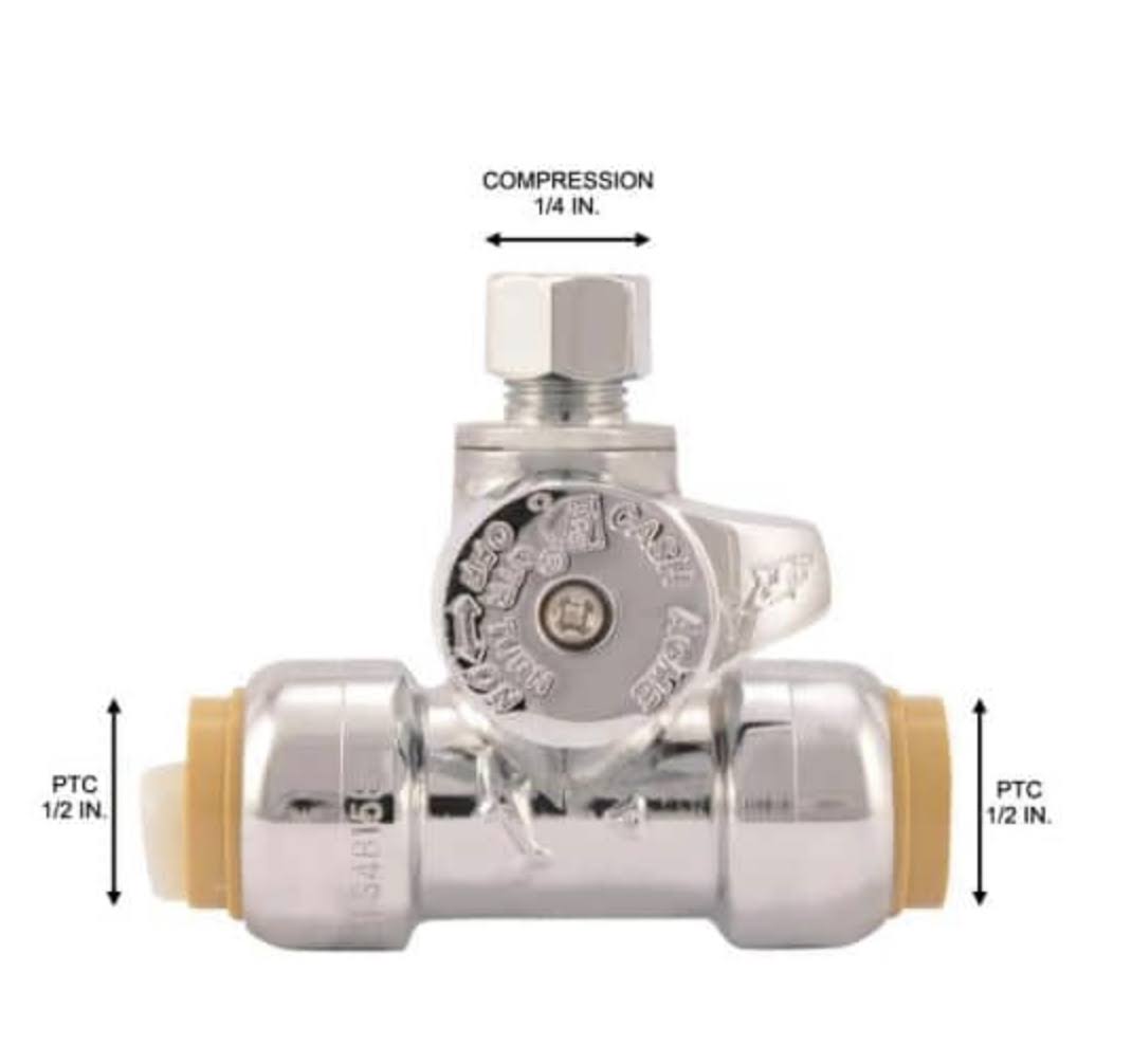 Sharkbite Tee Stop 1/2 in. x 1/2 in. x 1/4 in.