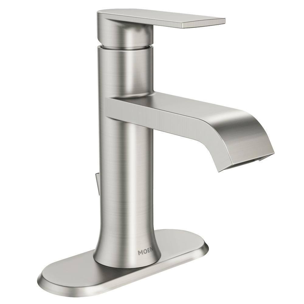 Moen Genta Single Hole Single-Handle Bathroom Faucet Spot Resist Brushed Nickel
