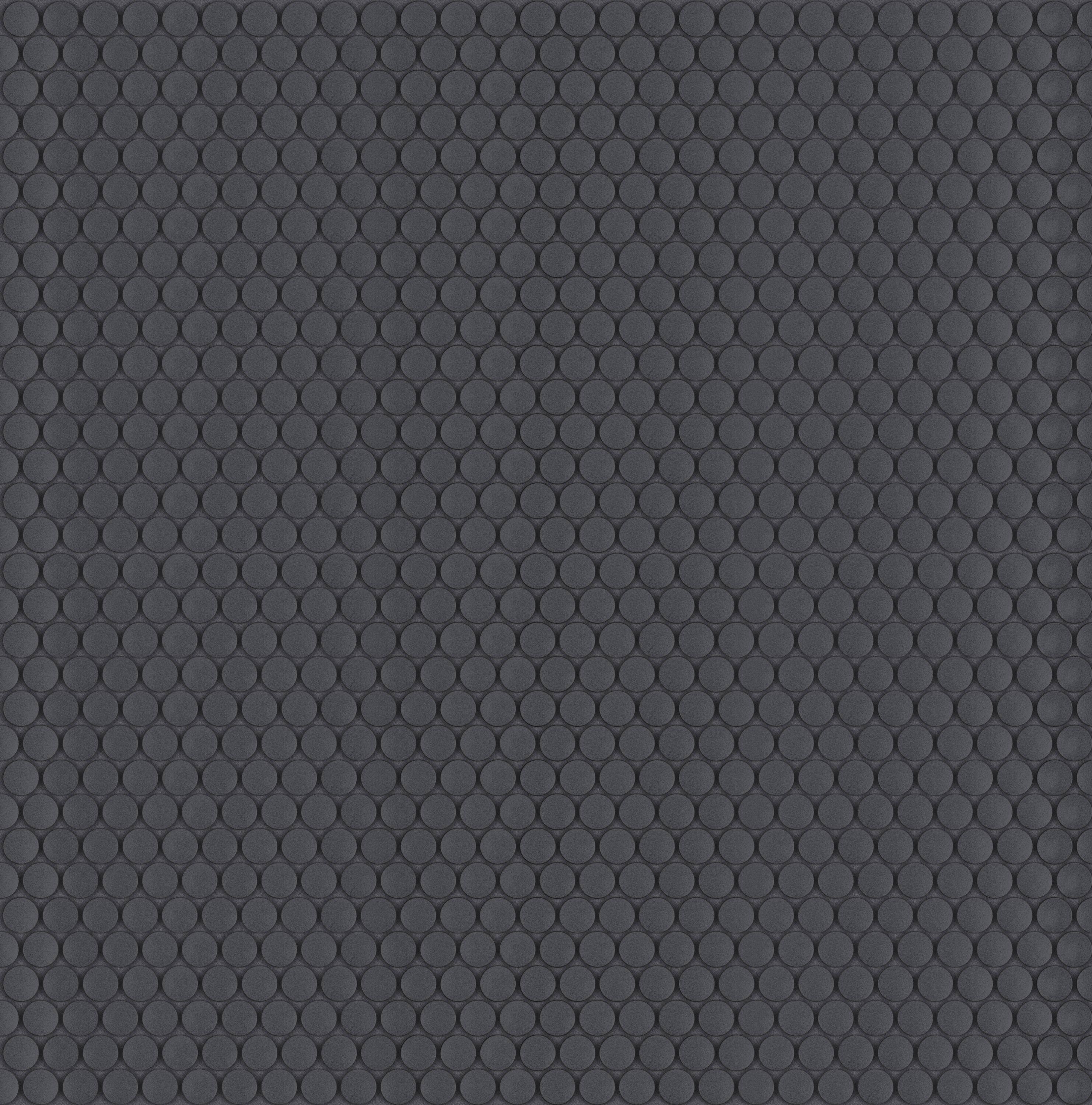 Satori Hudson Carbon Matte 12-in x 12-in Unglazed Porcelain Penny Round Floor and Wall Tile | 1352911