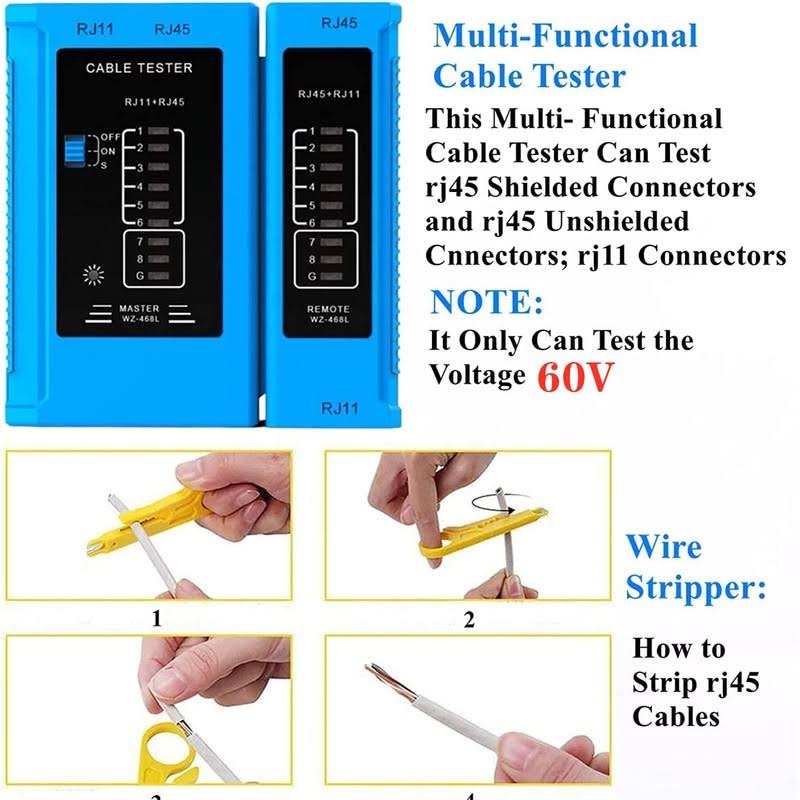 Gaobige RJ45 Crimping Tool for Cat6 Cat5e Cat5, Sturdy Crimper for RJ45 rj12/11 Pass-Through Connectors with 50pcs RJ45 Cat5e Pass-Through