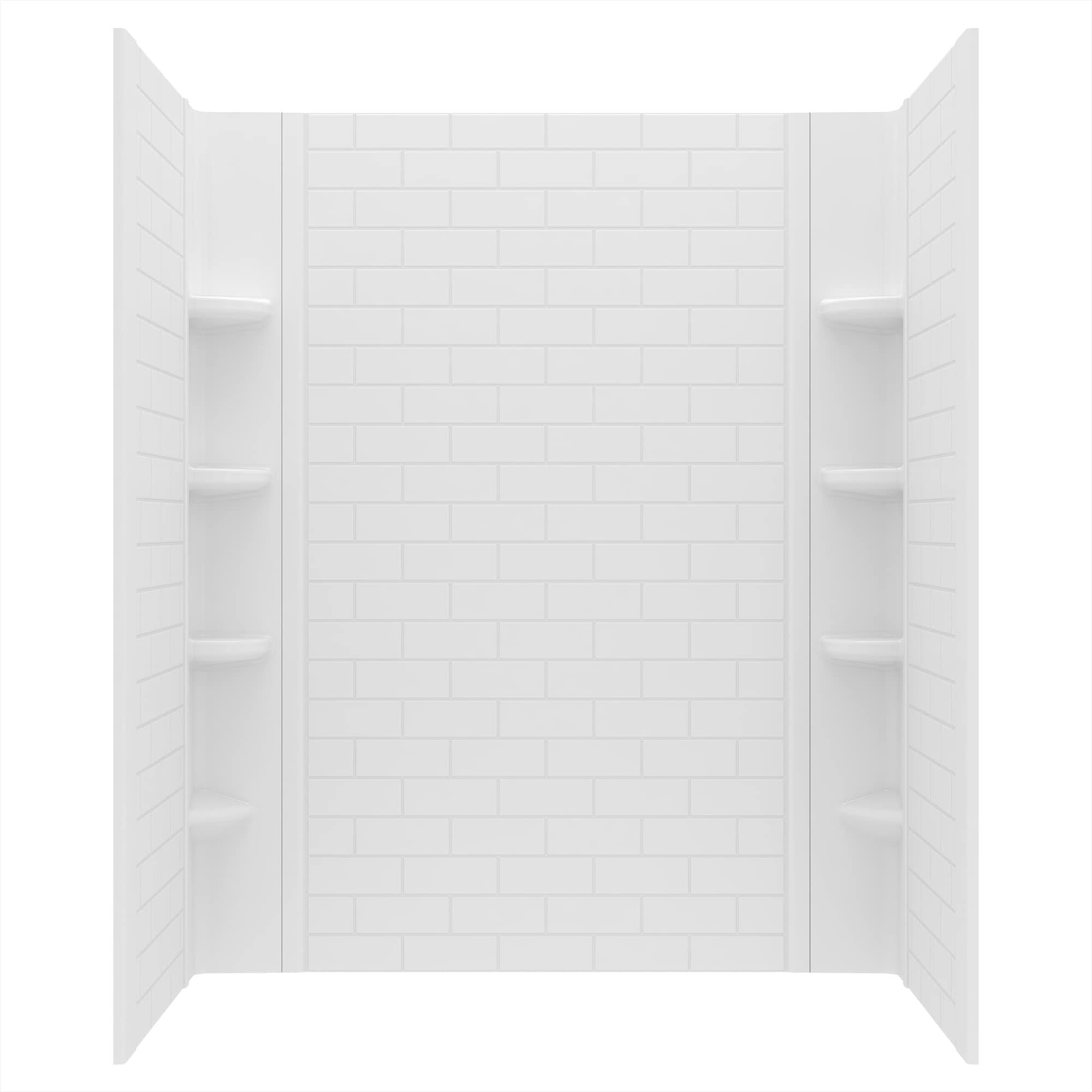 American Standard Elevate 60-in x 30-in x 72-in 3-Piece Glue to Wall Arctic White Alcove Three-Piece Surround | 2947SWT60.011
