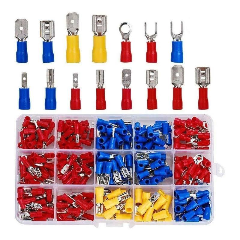 PONFY 280 Pcs Insulated Wire Electrical Connectors Assortment- Fork, Ring, Spade, Quick Disconnect- Crimp Marine Automotive Cable Terminals 1YDB2005
