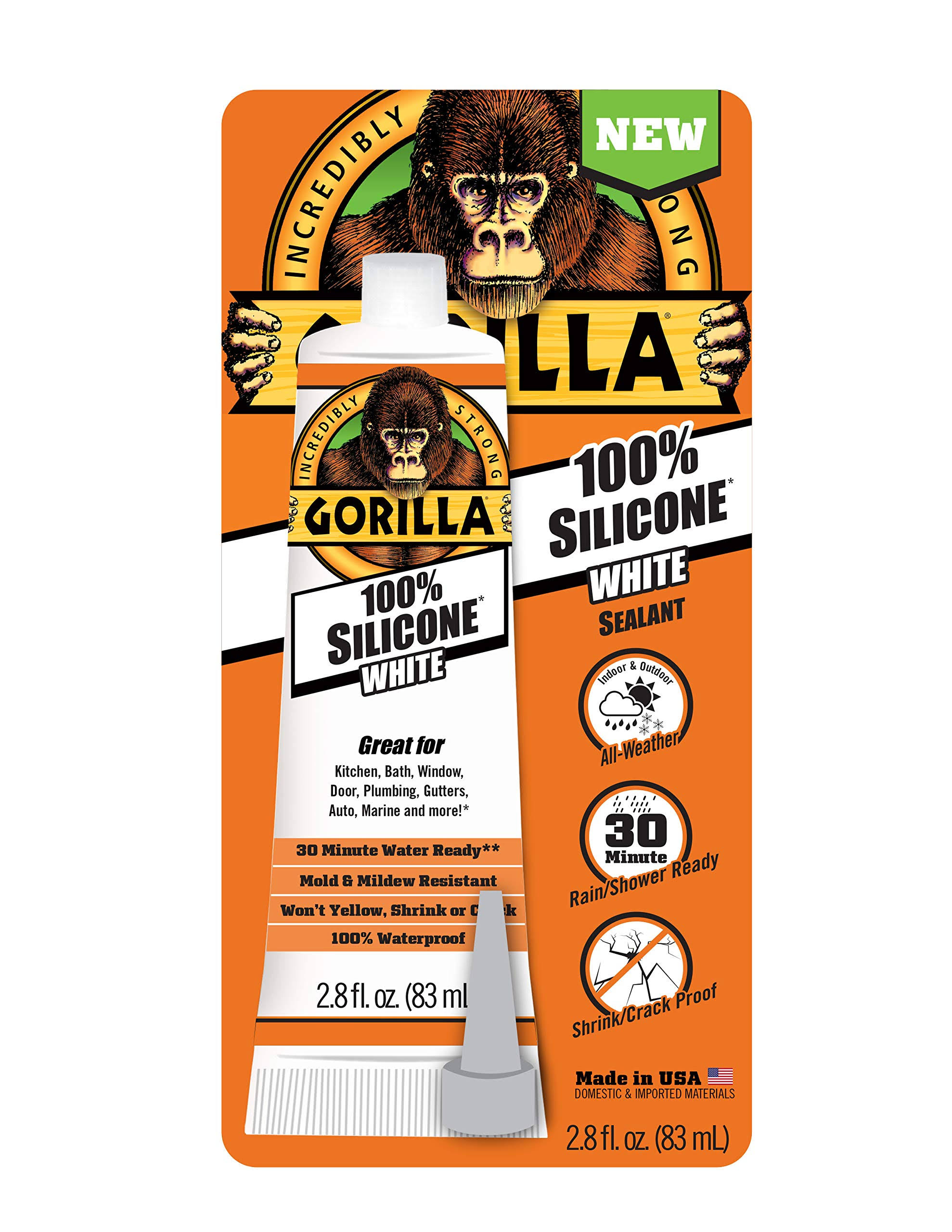 Gorilla Silicone Sealant 2.8oz. White
