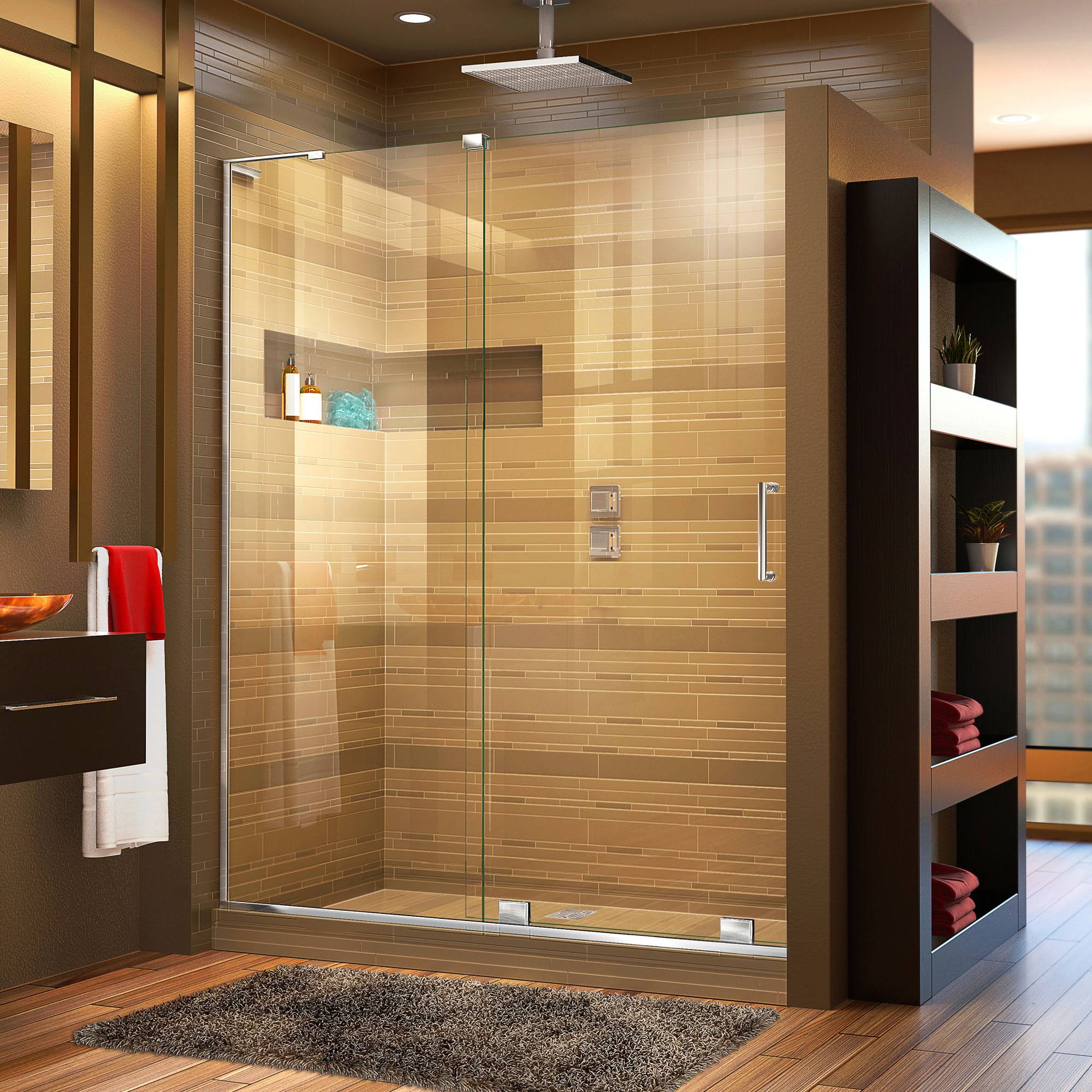 DreamLine SHDR-1960723L-01 Mirage-X 56-60 in. W x 72 in. H Frameless Sliding Shower Door, Chrome