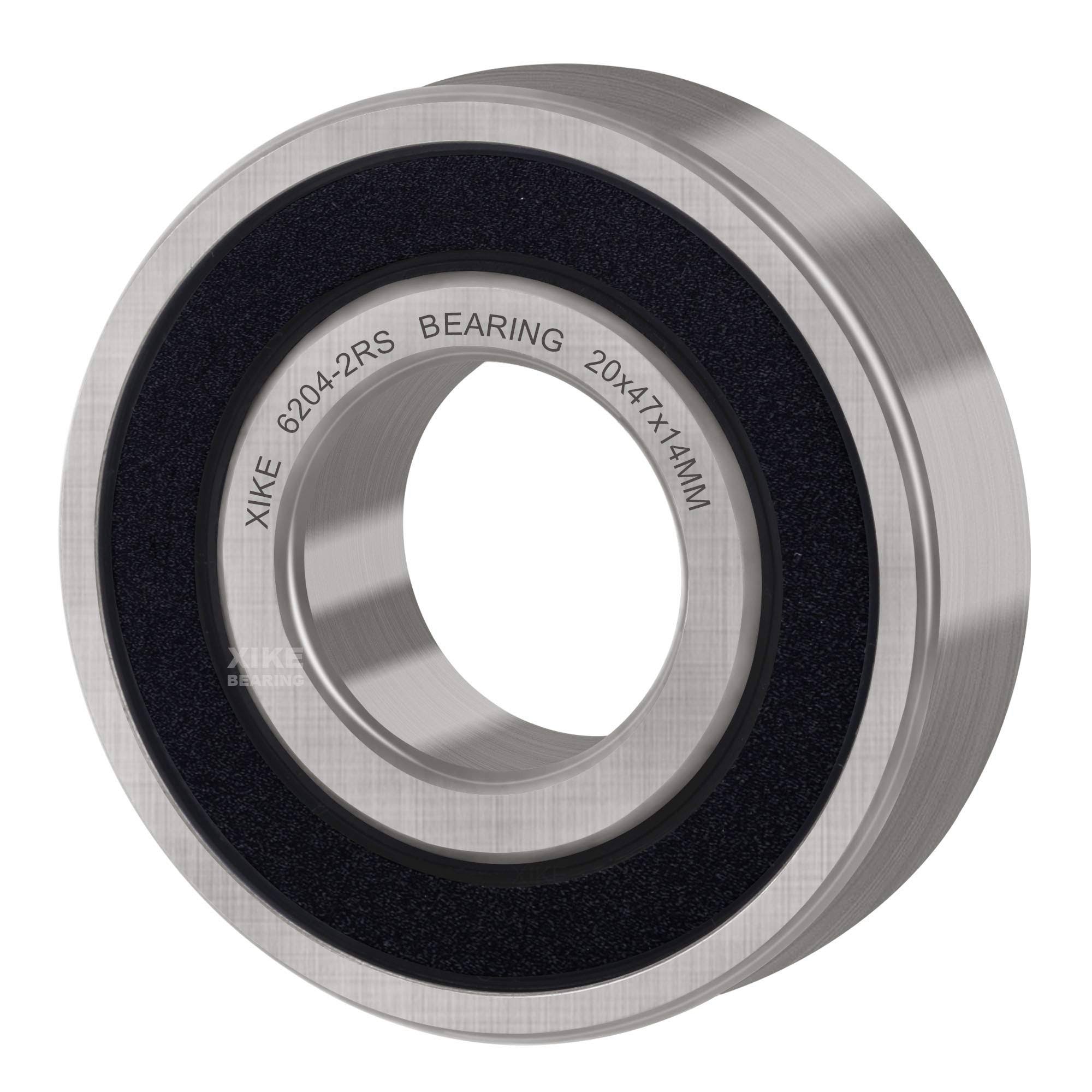 XIKE 10 Pack 6204-2RS Bearings 20x47x14mm Stable Performance and Cost-Effective Double Seal Pre-Lubricated Deep Groove Ball