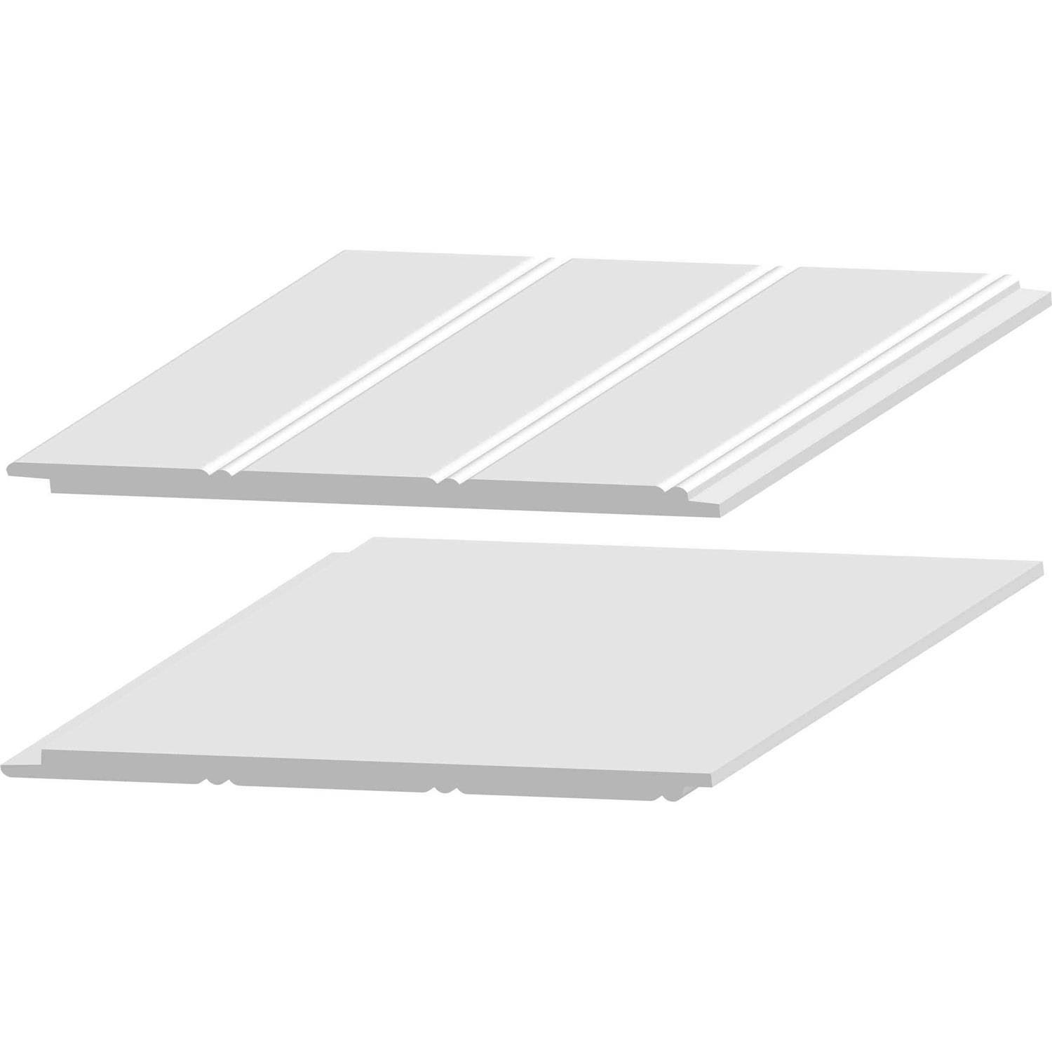 Shiplap Wall Plank Reversible Wall Kit- White- 10.6 Sq ft 2212
