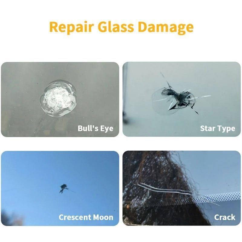GeeyoU Cracks'gone Glass Repair Kit, Windshield Crack Repair Kit Car Window Glass Liquid Repair Set, Automotive Glass Nano Repair Fluid Kit, for