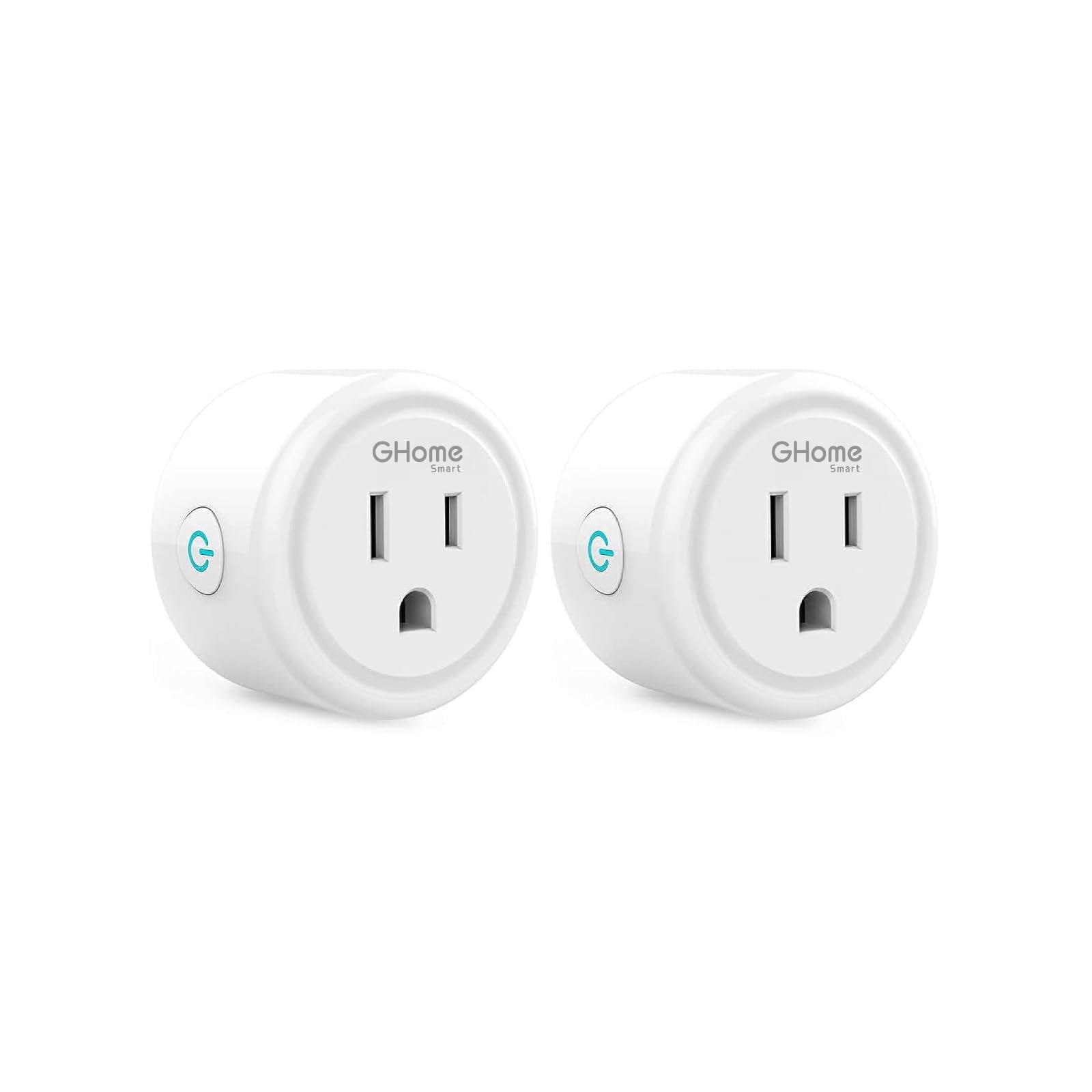 GHome Smart Mini Smart Plug, Wi-Fi Outlet Socket Compatible with Alexa and Google Home, Remote Control with Timer Function, No Hub Required, ETL FCC