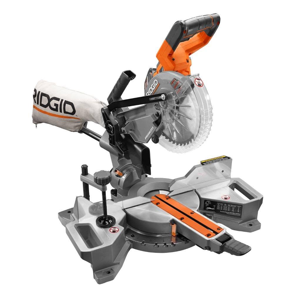 Ridgid R48607K 18-Volt 7-1/4 in. Cordless Brushless Dual Bevel Sliding Miter Saw Kit Nib