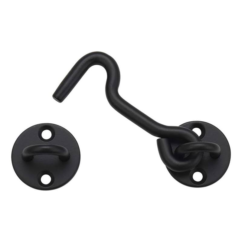 Raswik 4 Privacy Hook and Eye Latch Easy Lock for Barn Door Black