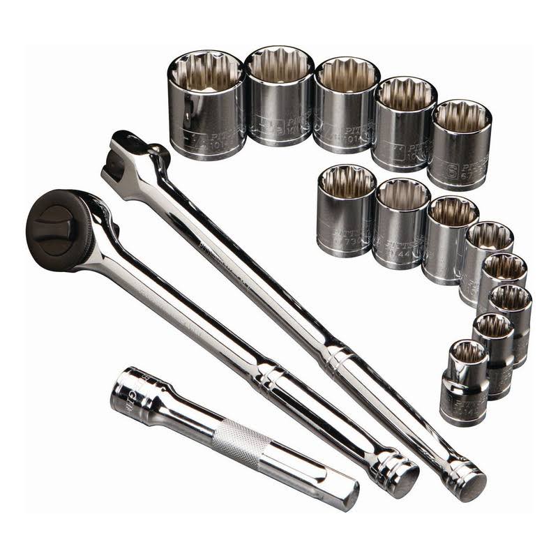 Pittsburgh 16 PC 1/2 in. Drive Metric Socket Set 63458
