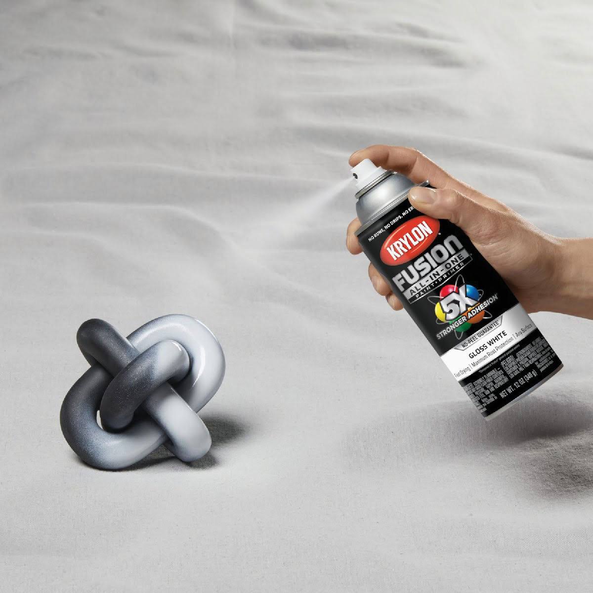 Krylon Fusion All-in-One Spray Paint, Gloss White, 12 oz.