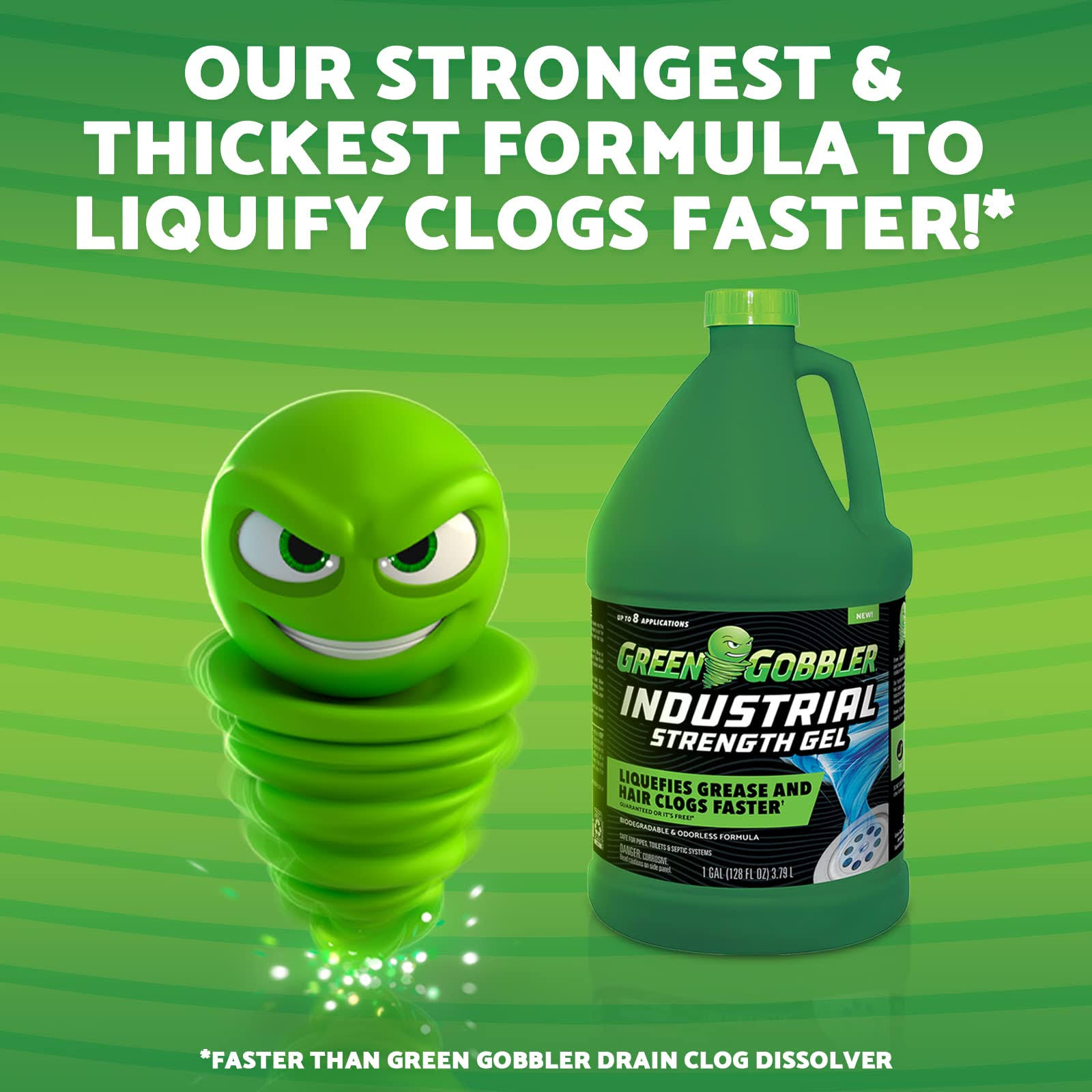 Green Gobbler 1 gal. Industrial Strength Gel Grease and Hair Clog Remover