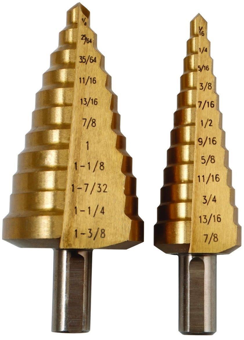 Warrior 96275 Titanium Coated High Speed Steel Step Bit Set 2 PC