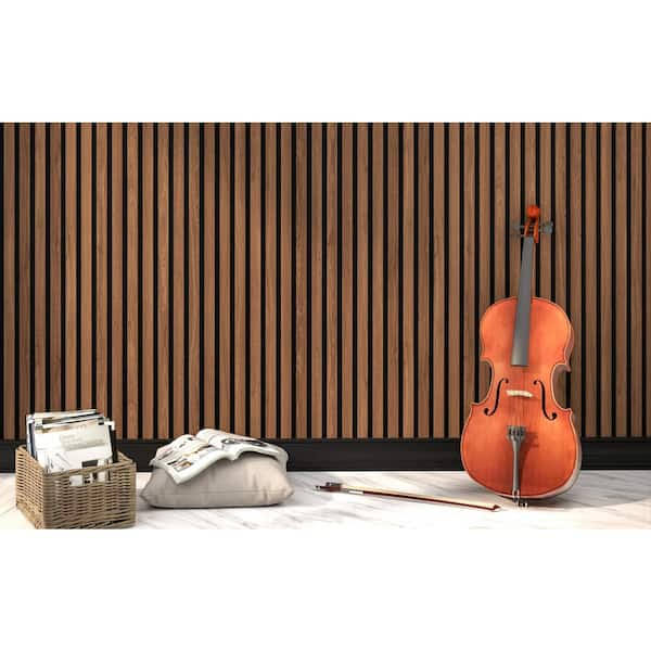 Ejoy 94 in. x 23.6 in x 0.8 in. Acoustic Vinyl Wall Cladding Siding Board in Warm Light Oak Color (Set of 1 Piece)