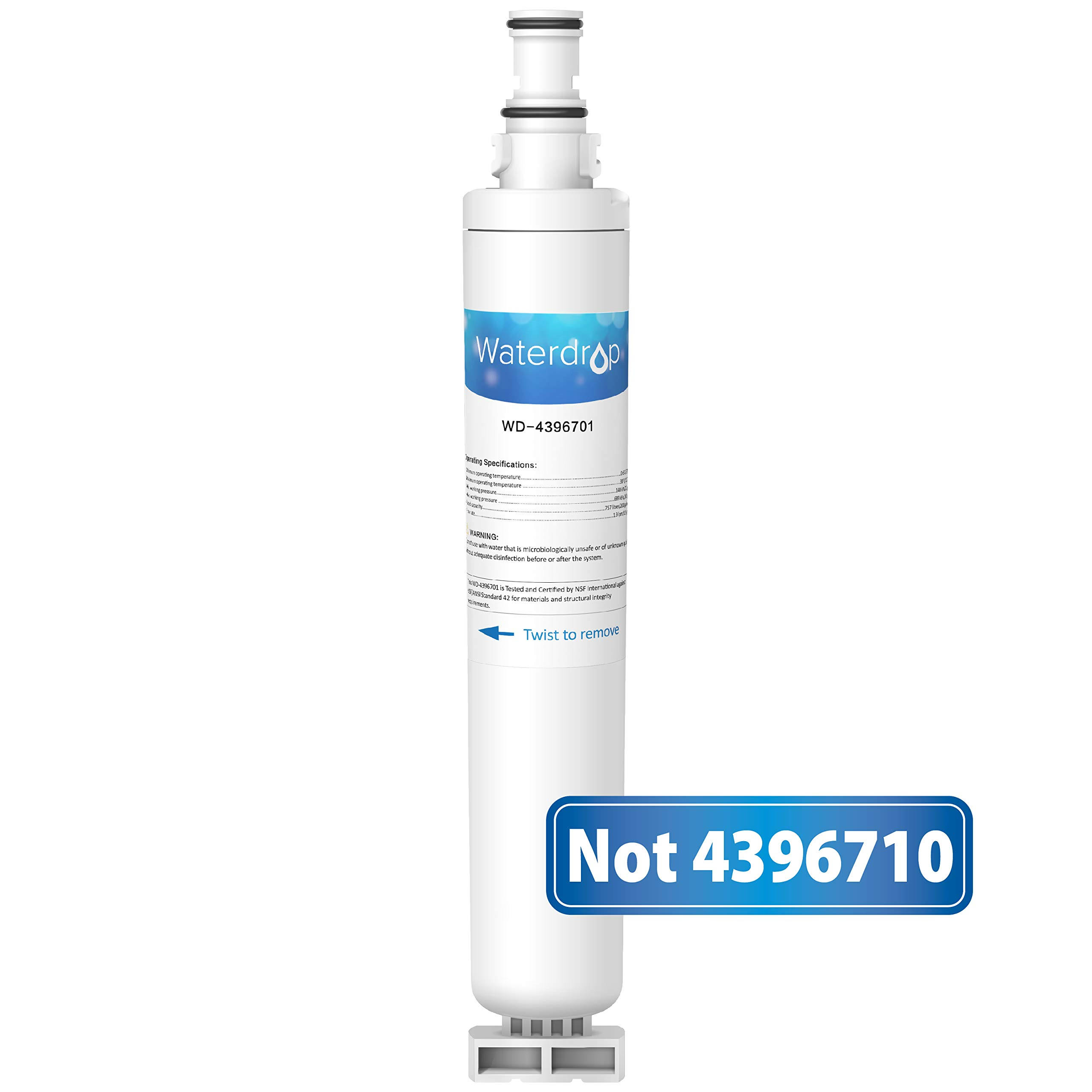 Waterdrop 4396701 Replacement for Whirlpool 4396701, EDR6D1 Refrigerator Water Filter