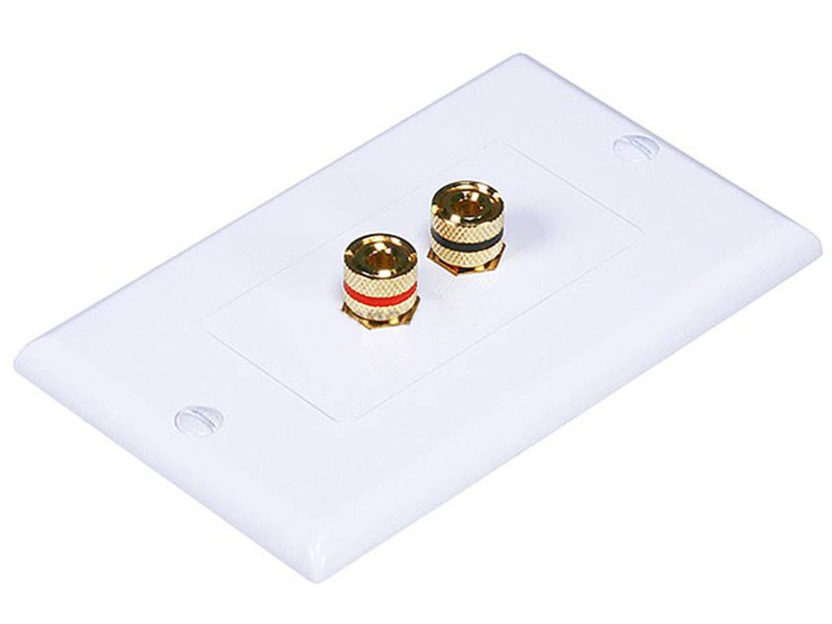 Monoprice 103324 Banana Binding Post Two-Piece Inset Wall Plate for 1 Speaker