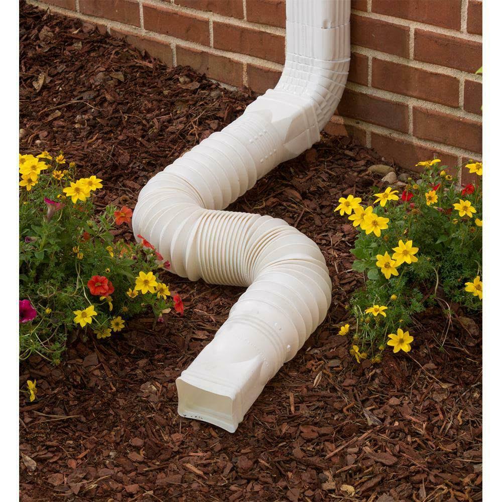 Flex A Spout Downspout Extension, White
