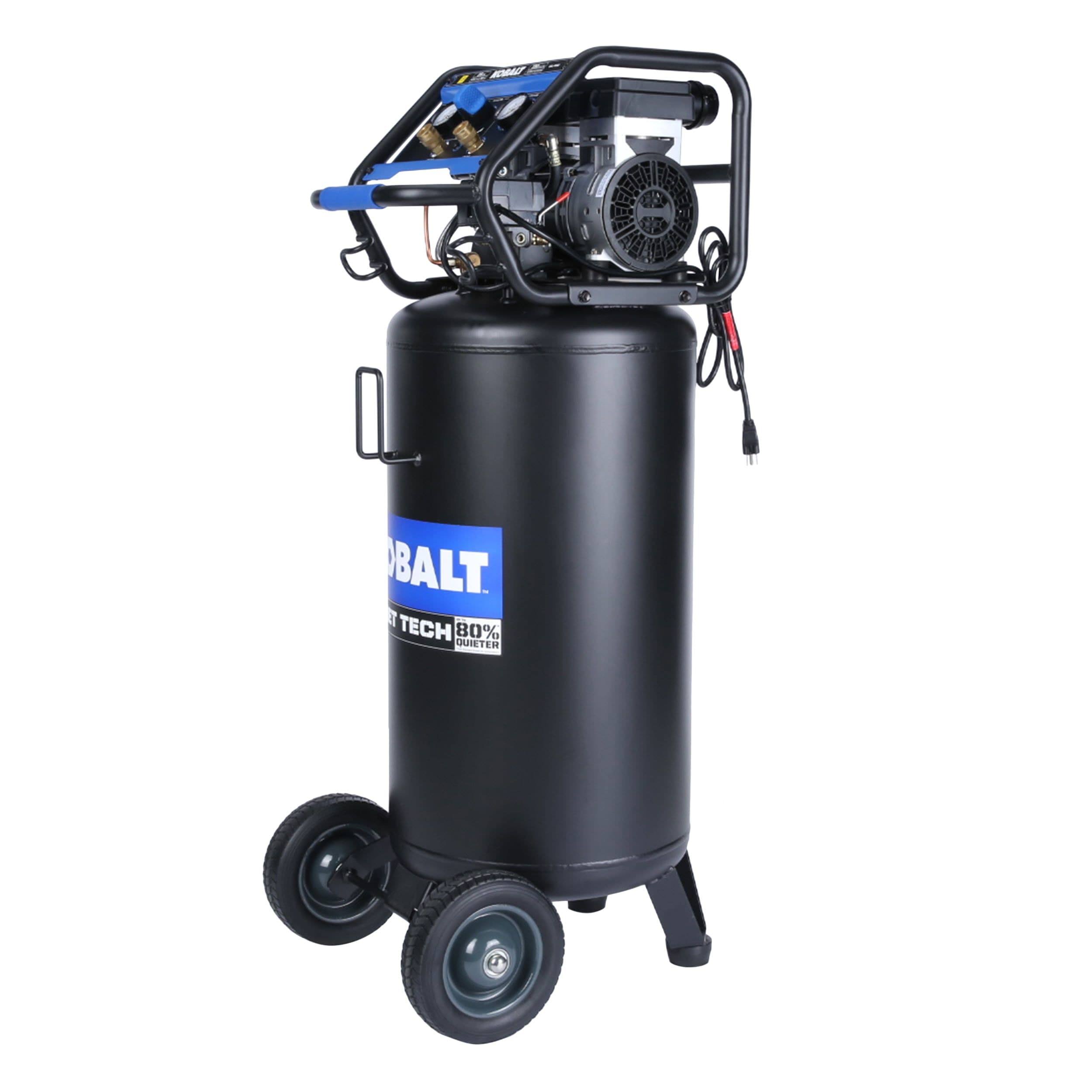 Kobalt Quiet Tech 26-Gallon Single Stage Portable Electric Vertical Air Compressor 3332644